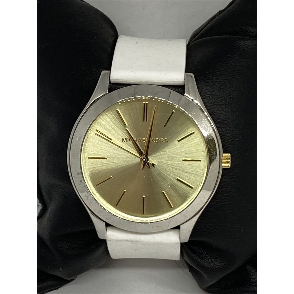 Michael Kors MK3222 Women's Silicone Analog Champagne Dial Quartz Watch XX472 - Picture 3 of 12